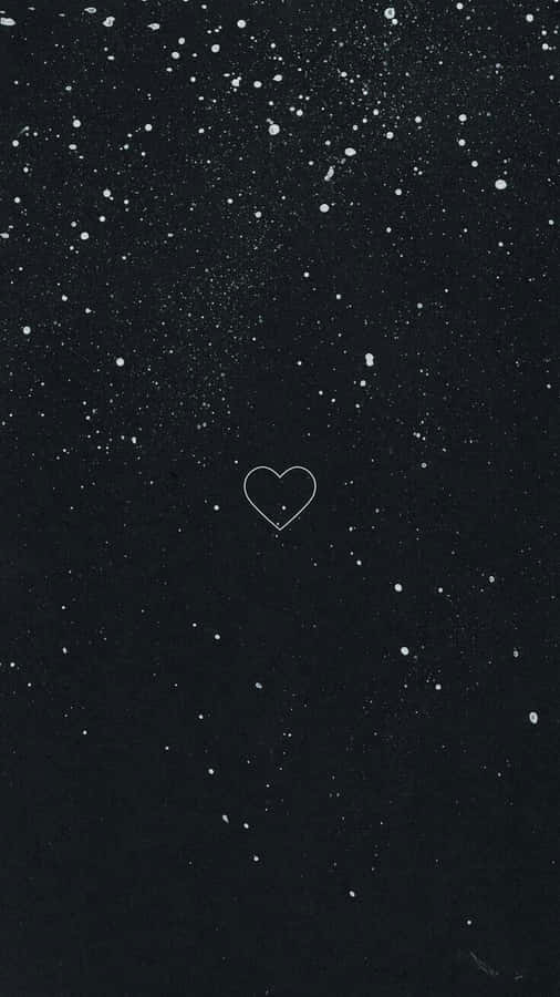 Aesthetic White And Black Iphone Simple Heart Wallpaper