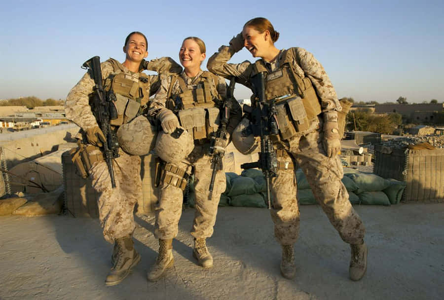 American Flag And Soldiers Of The United States Wallpaper