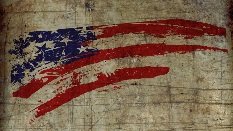 American Flag Red And Blue Paint Wallpaper