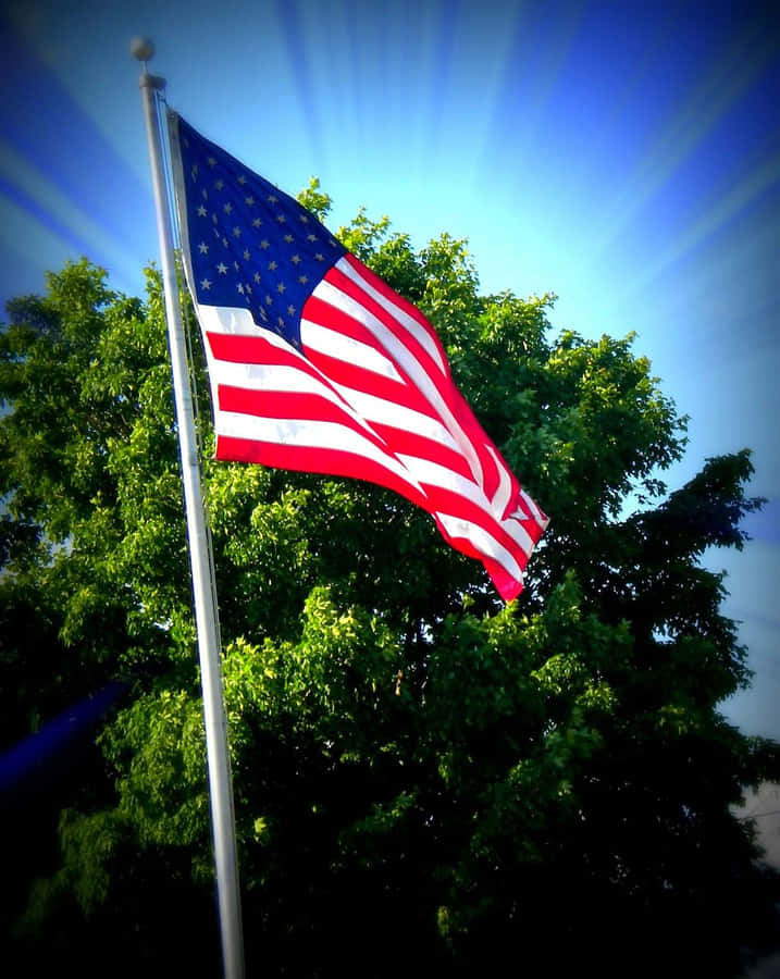 American Flag Sunburst Wallpaper