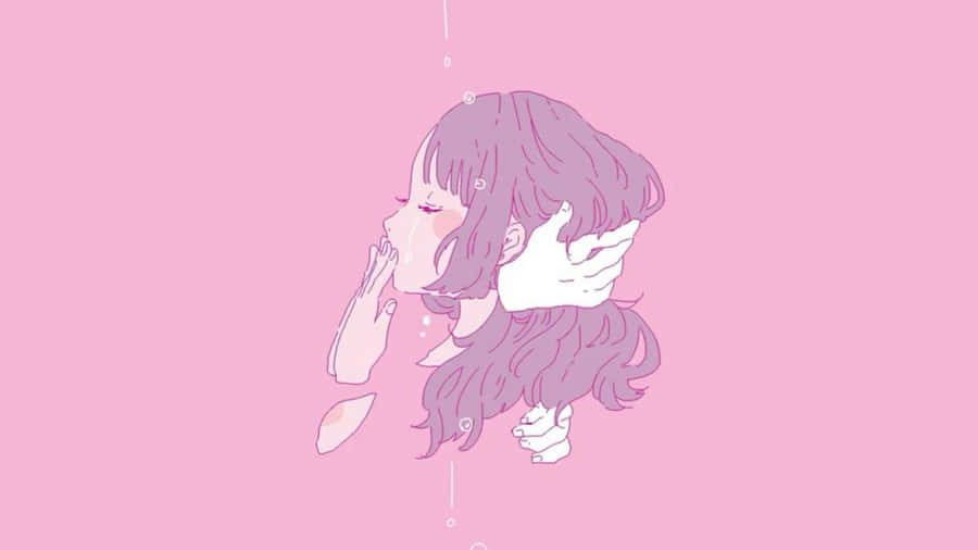 An Adorable Anime Girl With A Fun And Colorful Background Wallpaper