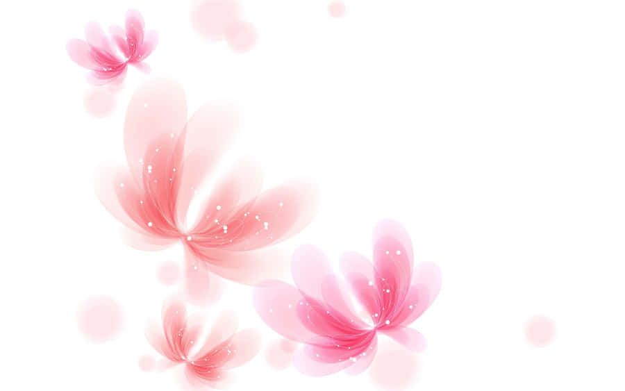 An Aesthetic Illustration With A Bright Pink And White Background Wallpaper