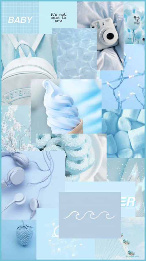 An Array Of Objects In An Ambient Blue Light Wallpaper