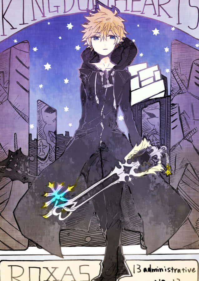 An Iconic Look Of Roxas From The Kingdom Hearts Series Wallpaper