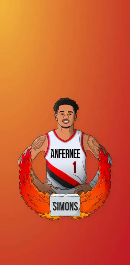 Anfernee Simons Basketball Illustration Wallpaper