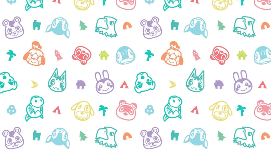 Animal Crossing Characters Pattern Wallpaper