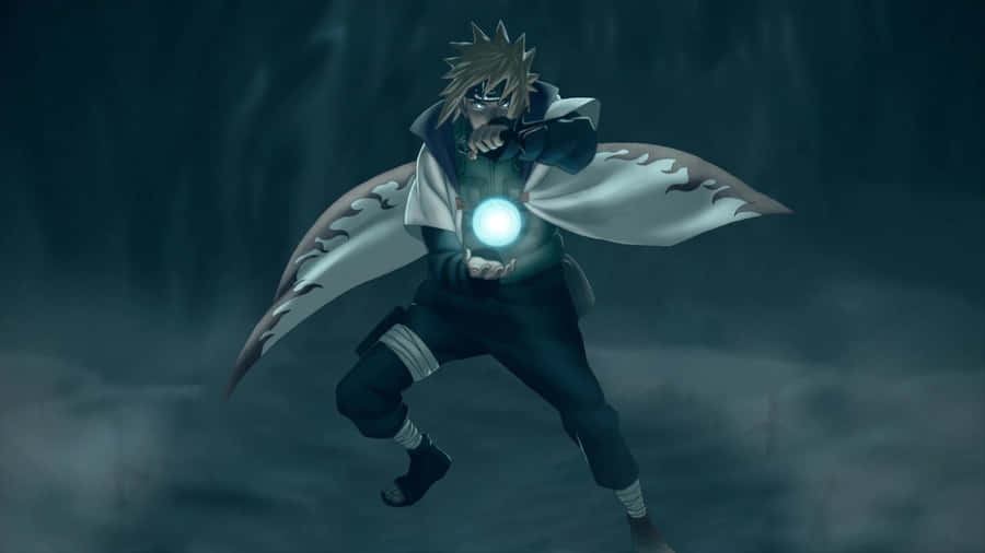 Animated Ninjawith Kunaiand Chakra Ball Wallpaper