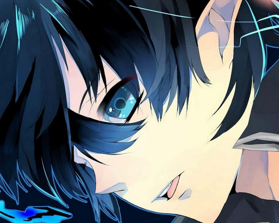 Anime Boy Black Hair Blue Eyes Wallpaper