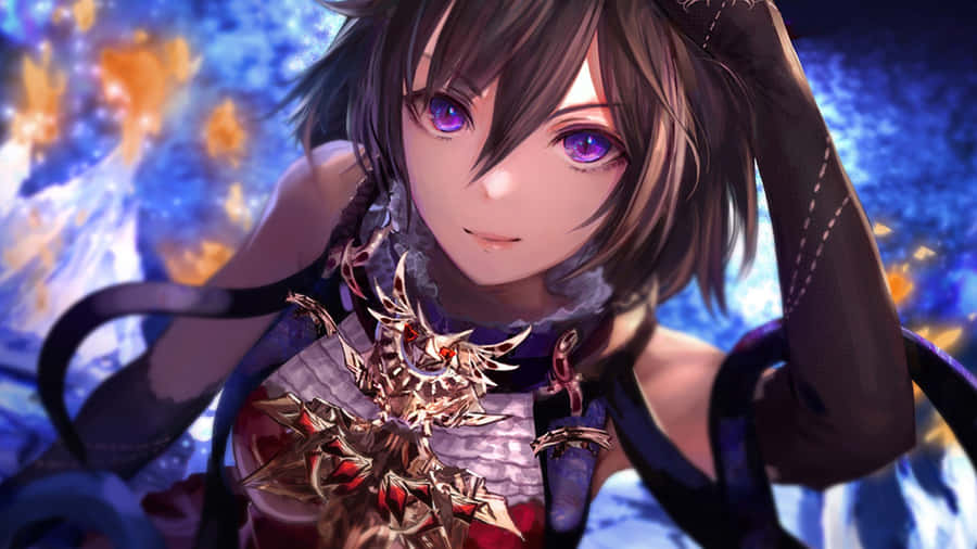 Anime Girl With A Sleek Black Hairstyle. Wallpaper