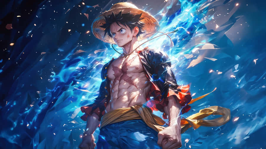 Anime Hero Amidst Flamesand Water Wallpaper