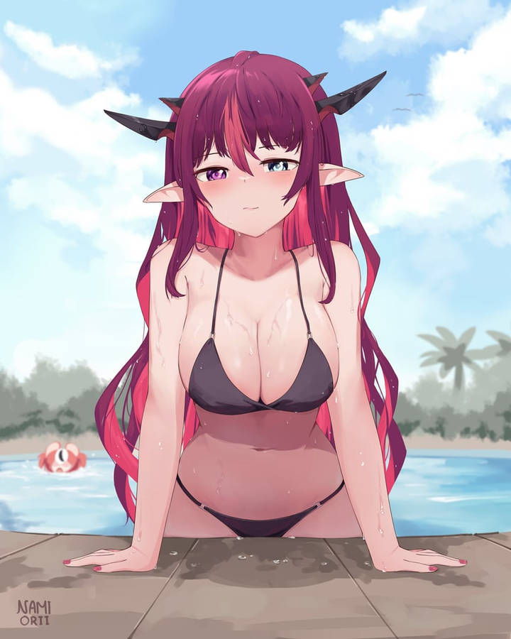 Anime Woman Bikini Irys Wallpaper