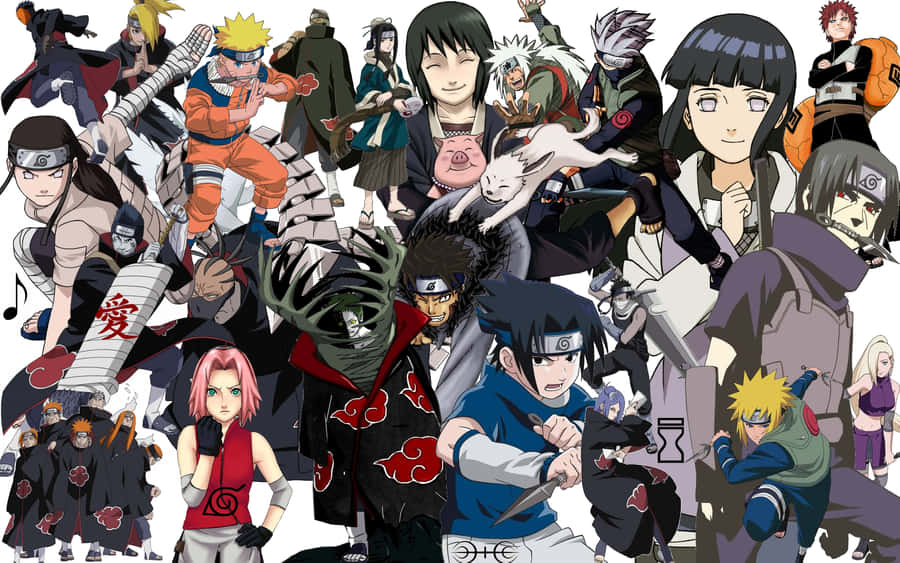 Anime Worlds Collide In A Captivating Collage Wallpaper