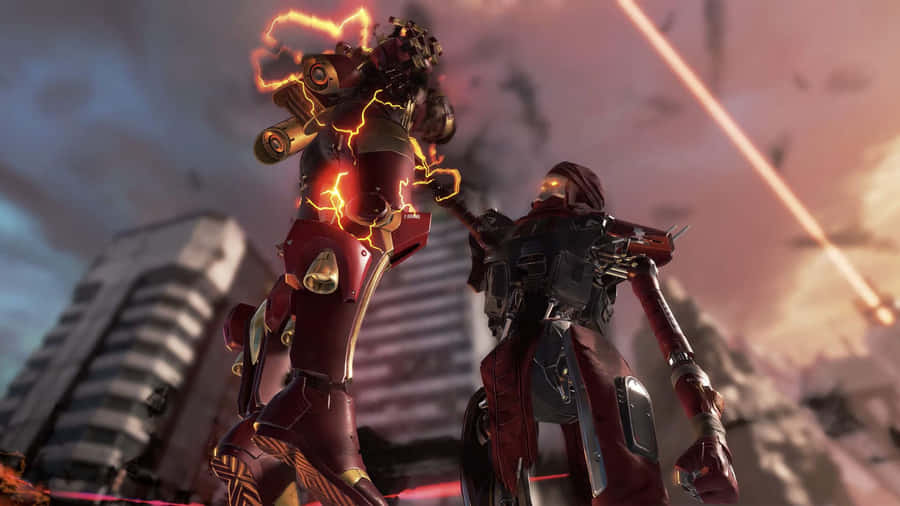 Apex Legends Revenant Destroying A Robot Enemy Wallpaper