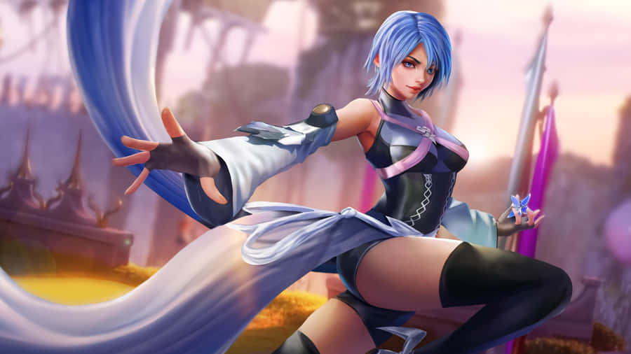 Aqua From Kingdom Hearts Shows Her Bravery Amidst Darkness. Wallpaper
