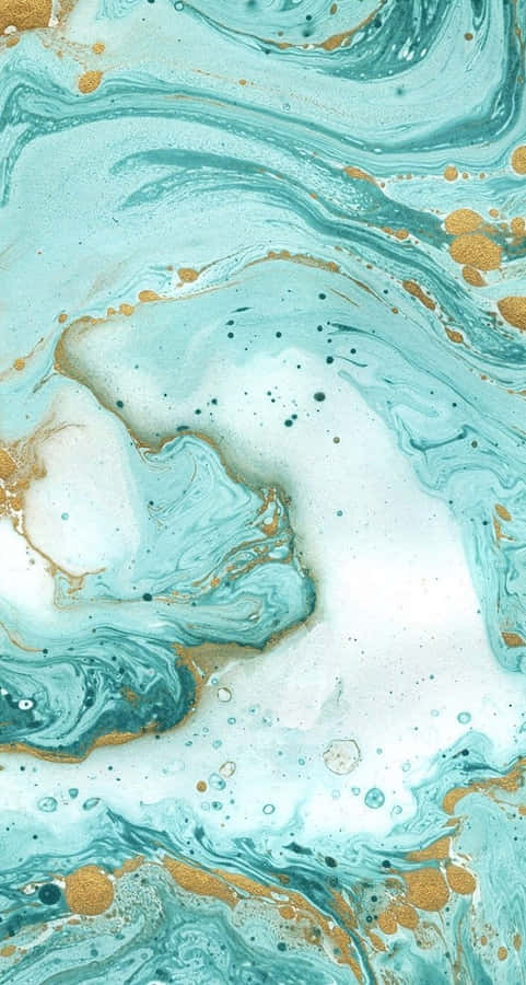 Aquaand Gold Marble Texture Wallpaper
