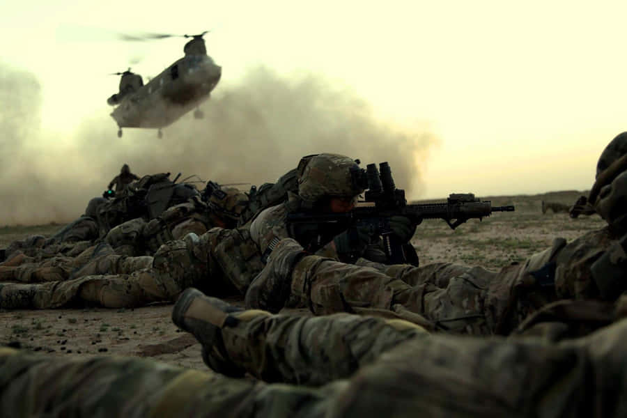 Army Rangers Helicopter Training Exercise Wallpaper