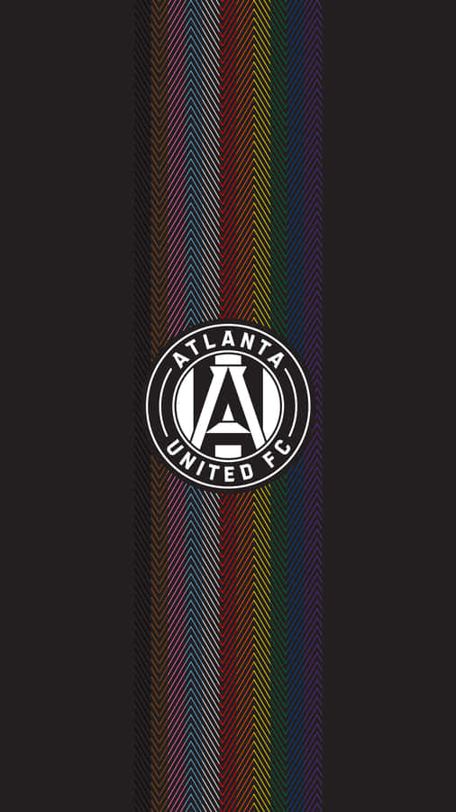 Atlanta United Fc Logo In Retro Wave Gradient Lines Wallpaper