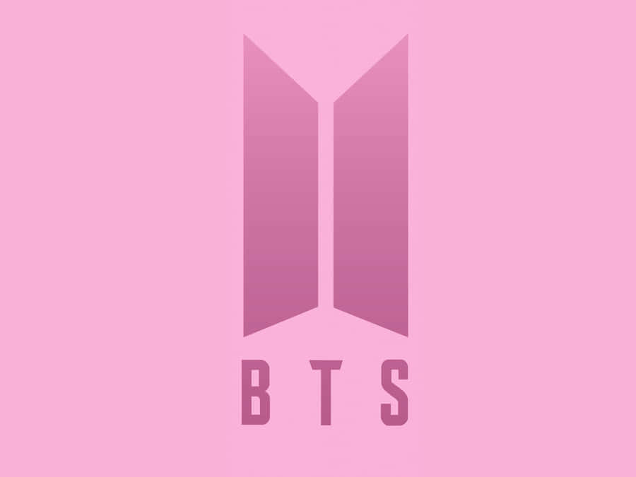 B T S Logo Pink Background Wallpaper