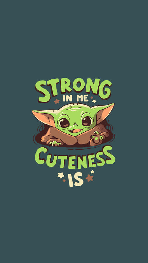 Baby Yoda Cartoon Quote Wallpaper