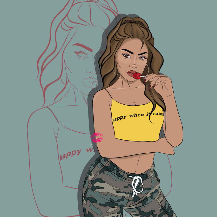 Baddie Girl Making Her Own Way Wallpaper
