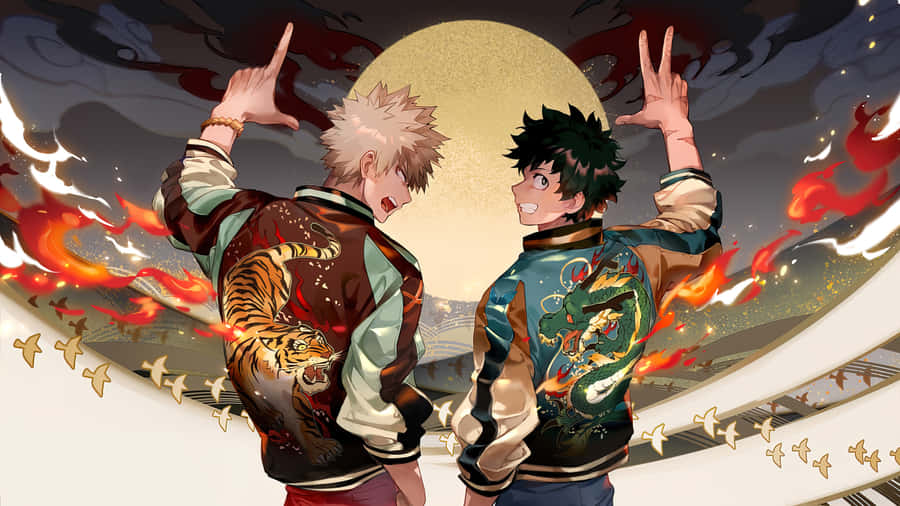 Bakugoand Midoriya Fireand Willpower4 K Wallpaper