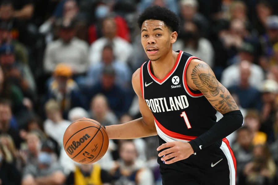 Basketball Player Dribbling Action Wallpaper