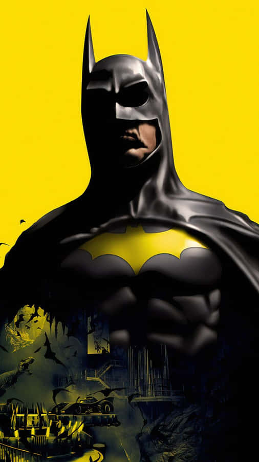 Batman Aesthetic In Yellow Digital Art Wallpaper