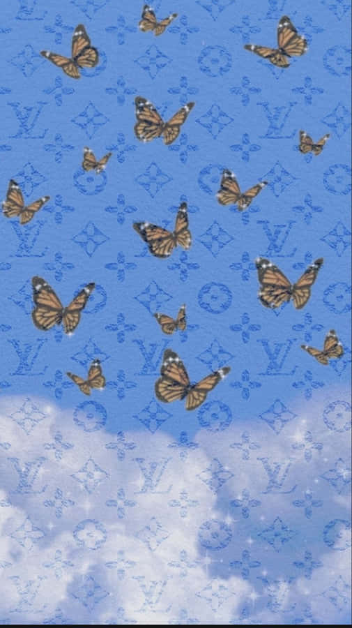 Be Fashion-forward In Louis Vuitton's Iconic Blue Wallpaper