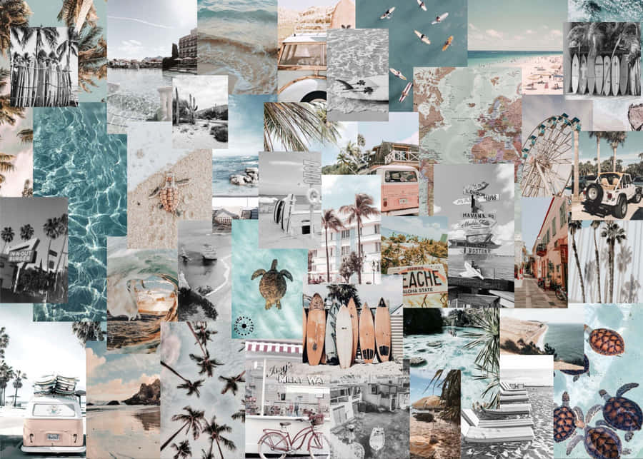 Beach Cool Collage Wallpaper