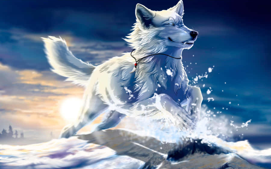 “beautiful Anime Wolf Art” Wallpaper