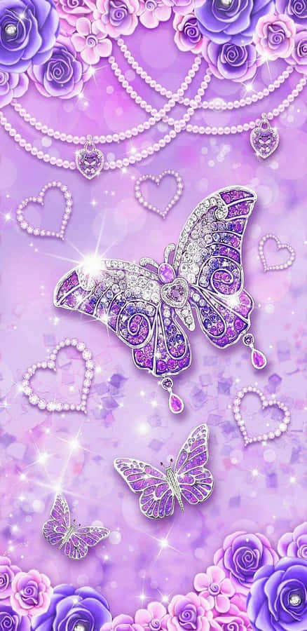 Beautiful Glitter Butterfly With Vibrant Colors Wallpaper