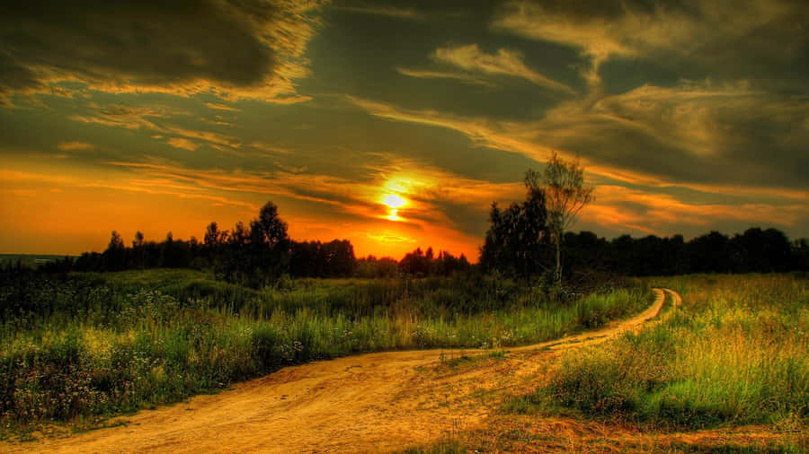 Beautiful Scenery Desktop Country Road Sunset Wallpaper