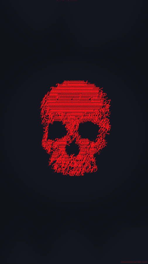 Black And Red Aesthetic Skull Illustration Wallpaper