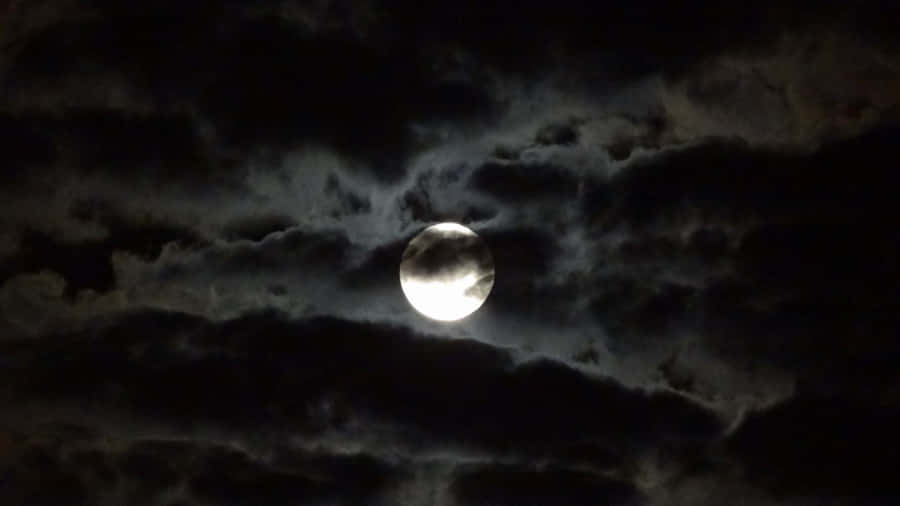 Black And White Cloud Full Moon Wallpaper