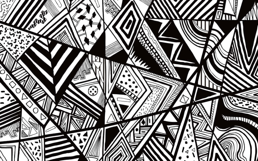 Black And White Geometric Pattern Wallpaper