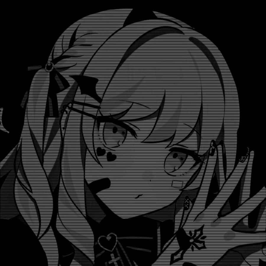 Black Anime Pfp Of Cute Girl Wallpaper