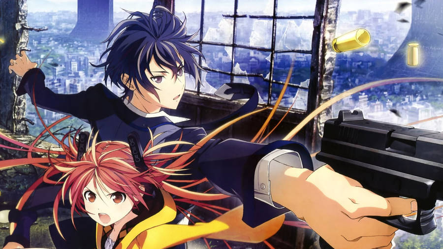 Black Bullet Enju And Rentaro Wallpaper