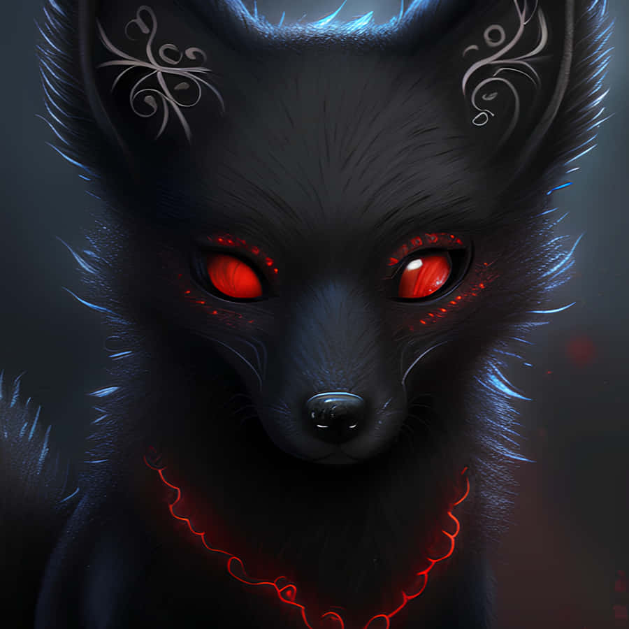 Black Cartoon Fox [wallpaper] Wallpaper