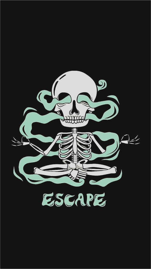 Black Dope Skeleton Art Wallpaper