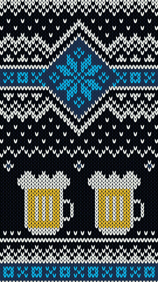 Black Knitted Sweater Two Beer Mugs Wallpaper