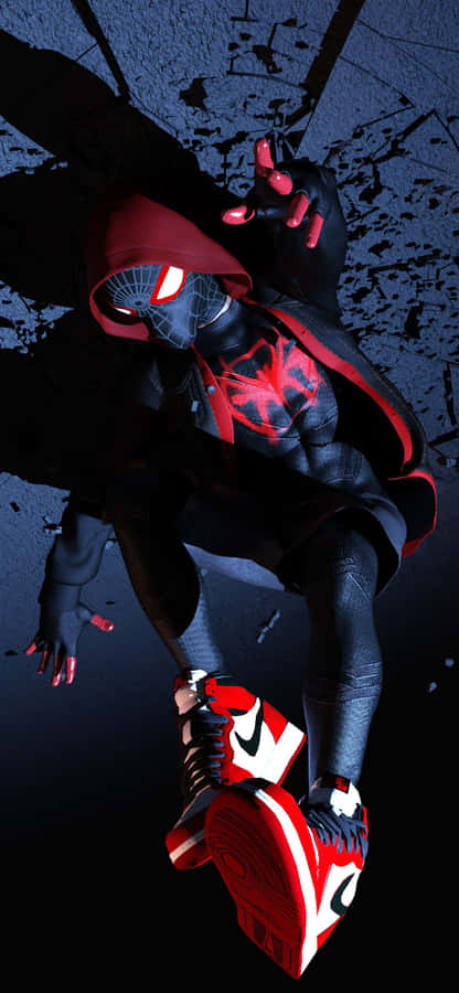 Black Marvel Superhero Character Miles Morales Iphone Wallpaper
