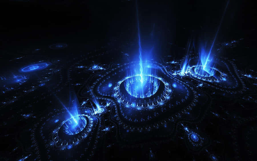 Black Neon Hd Fountain Wallpaper