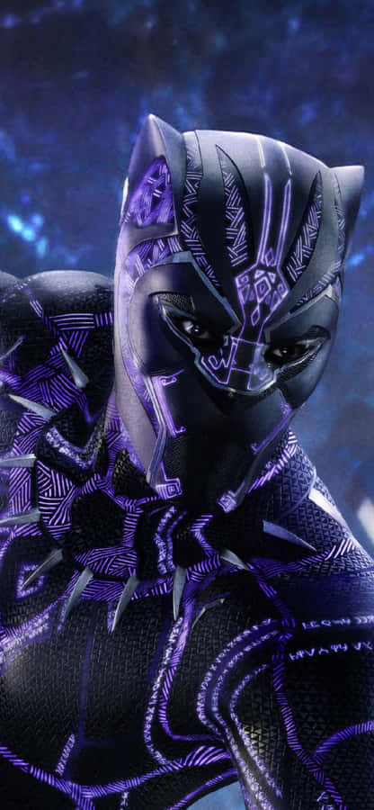 Black Panther Hero In Violet Wallpaper