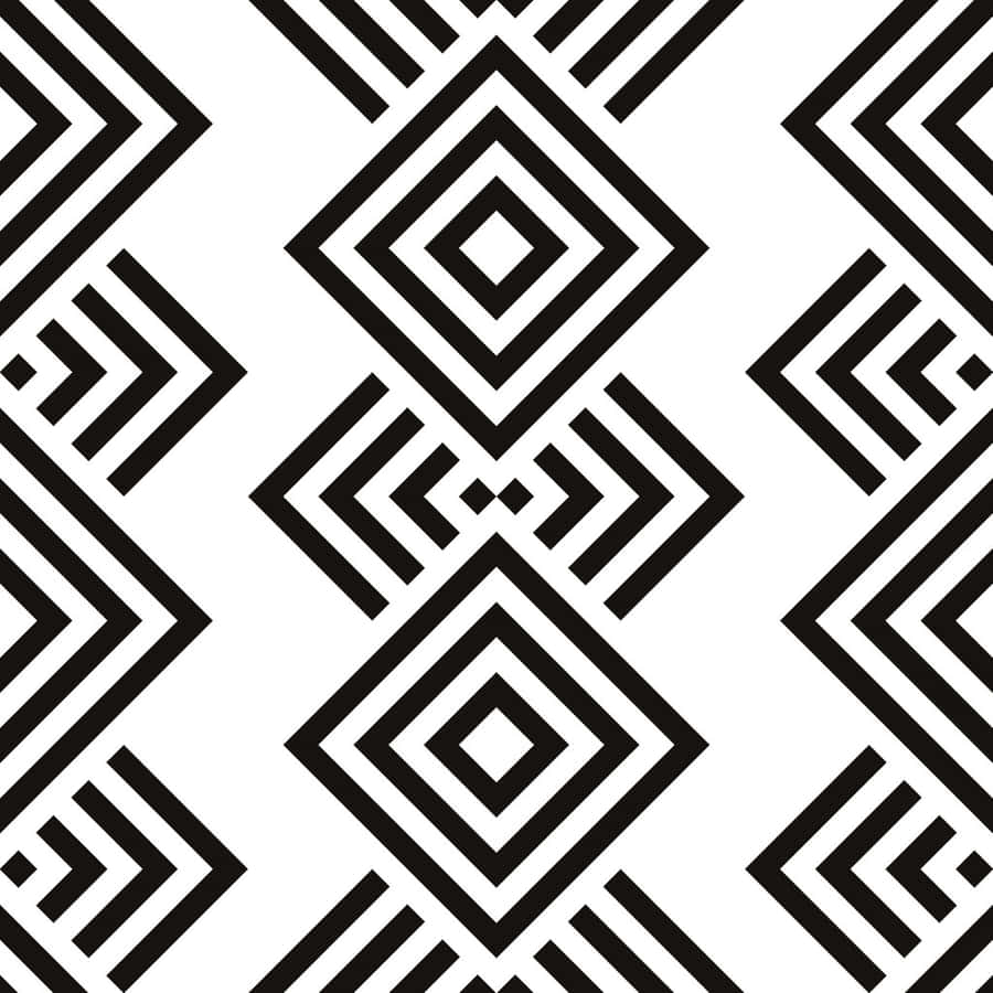Black White Aztec Pattern Wallpaper