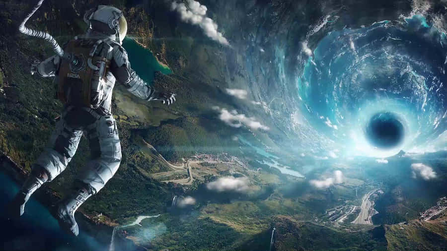 Blast Off In A Cartoon Space Adventure Wallpaper