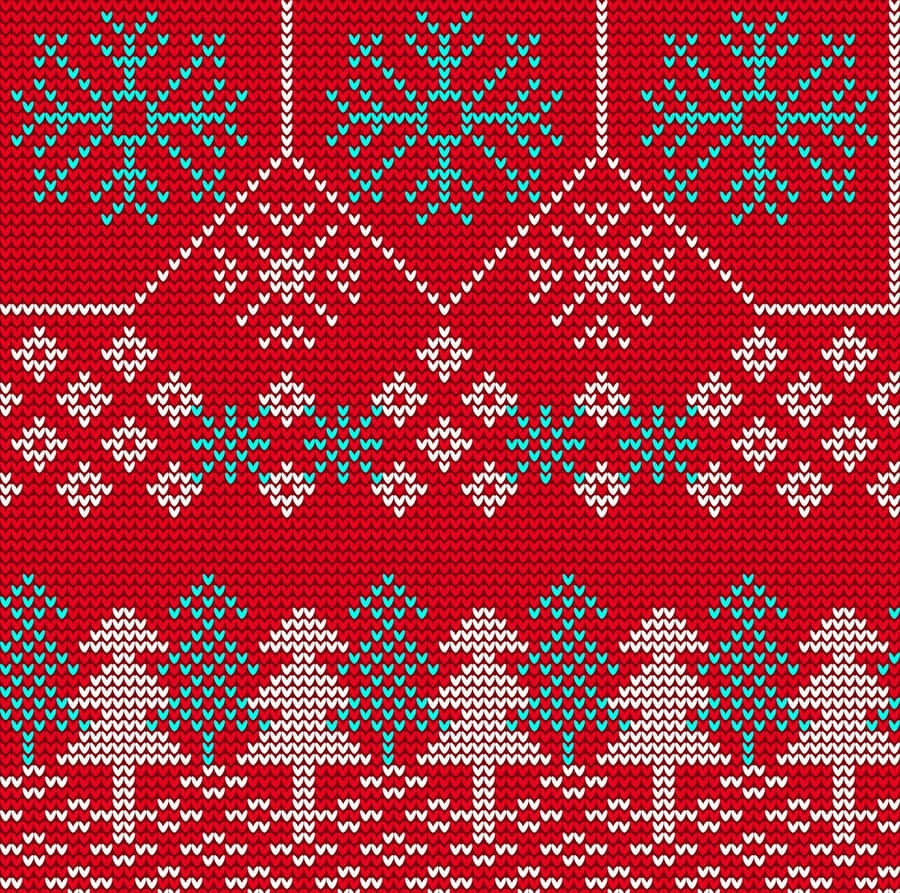 Blue And White Snowflakes Red Knit Sweater Wallpaper
