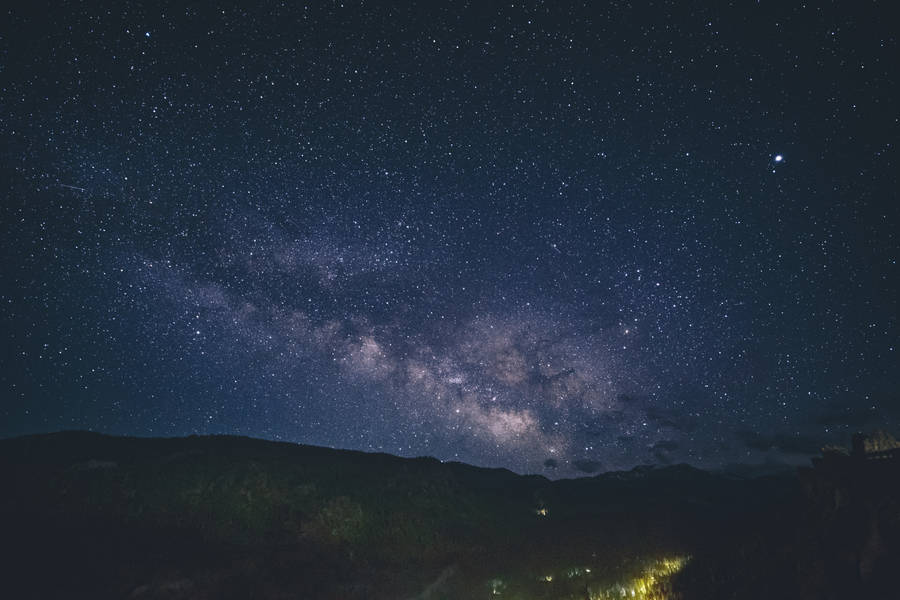 Blue Galaxy Starry Night View Wallpaper