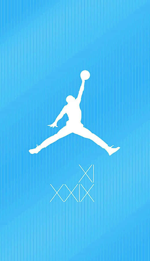 Blue Jordan Ultimate Gift Of Flight Logo Wallpaper