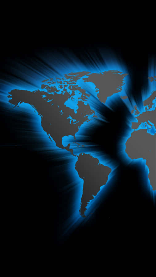 Blue Map Galaxy Note 4 Wallpaper