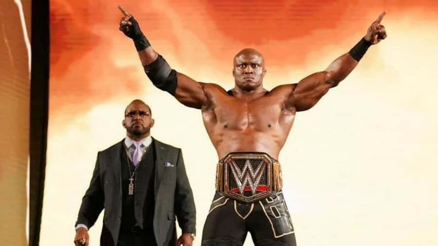 Bobby Lashley Proudly Displays His Championship Belt. Wallpaper
